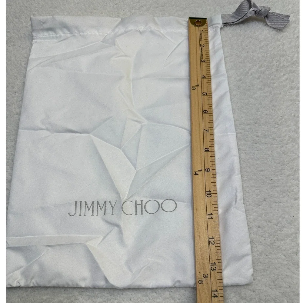 Jimmy Choo White Shoe Dust Bag Pouch  Made in Italy‎ 10